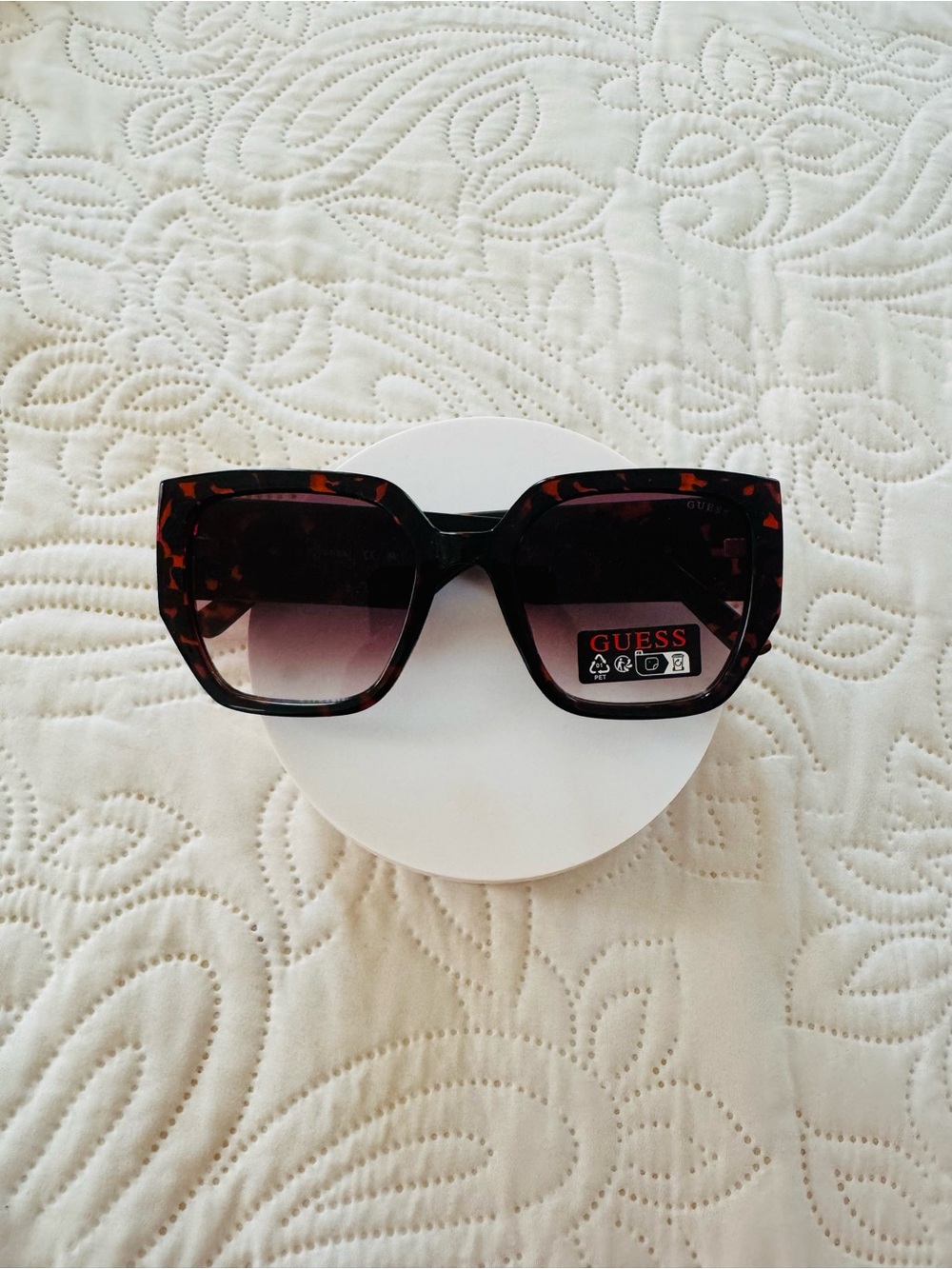 GUESS Women's Tortoise Square Sunglasses with Gradient Lenses